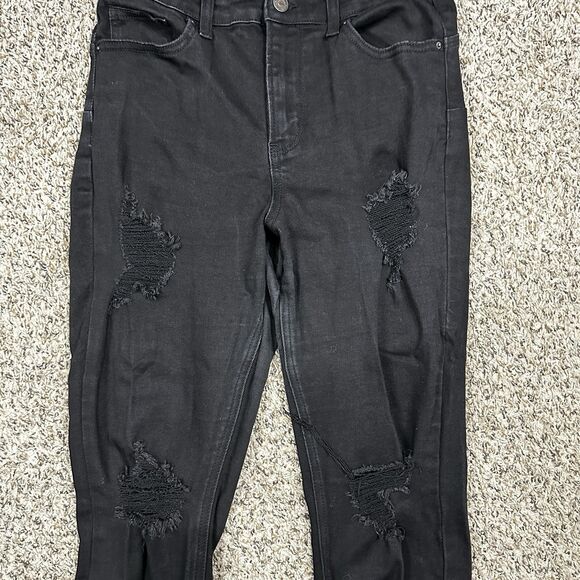 Wax Jean Women’s Size 14 Butt I Love You Stretch Distressed Black Stretch Skinny - Picture 4 of 11